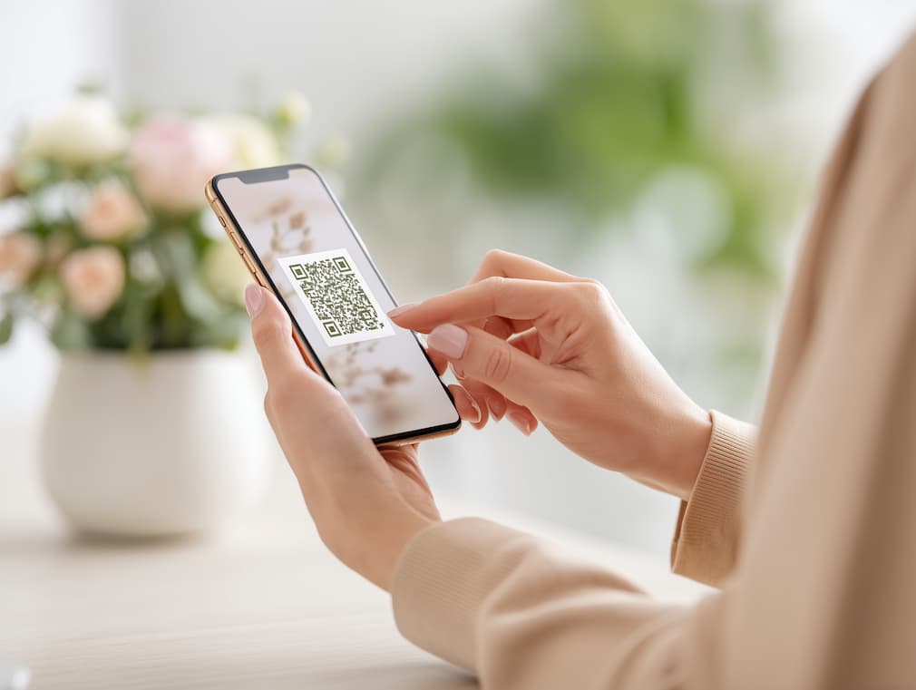 スマホを操作する手元